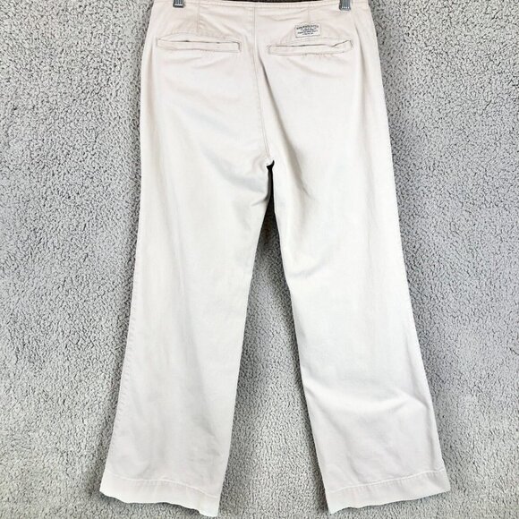 VTG Abercrombie & Fitch Flare wide leg low rise beige khaki pants Size 4 Y2K - Picture 2 of 10